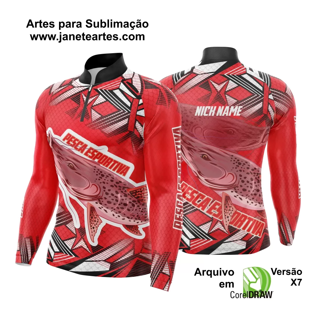 Arte Template Camisa De Pesca Esportiva