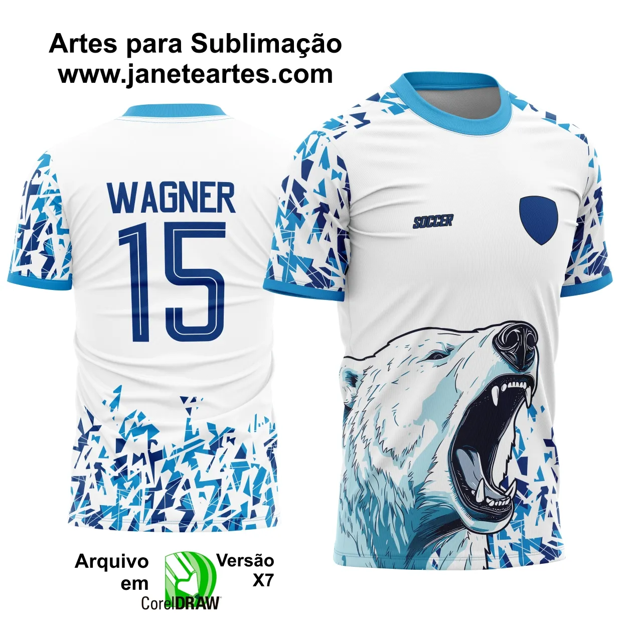 Arte Vertor Camisa Interclasse Urso Branco