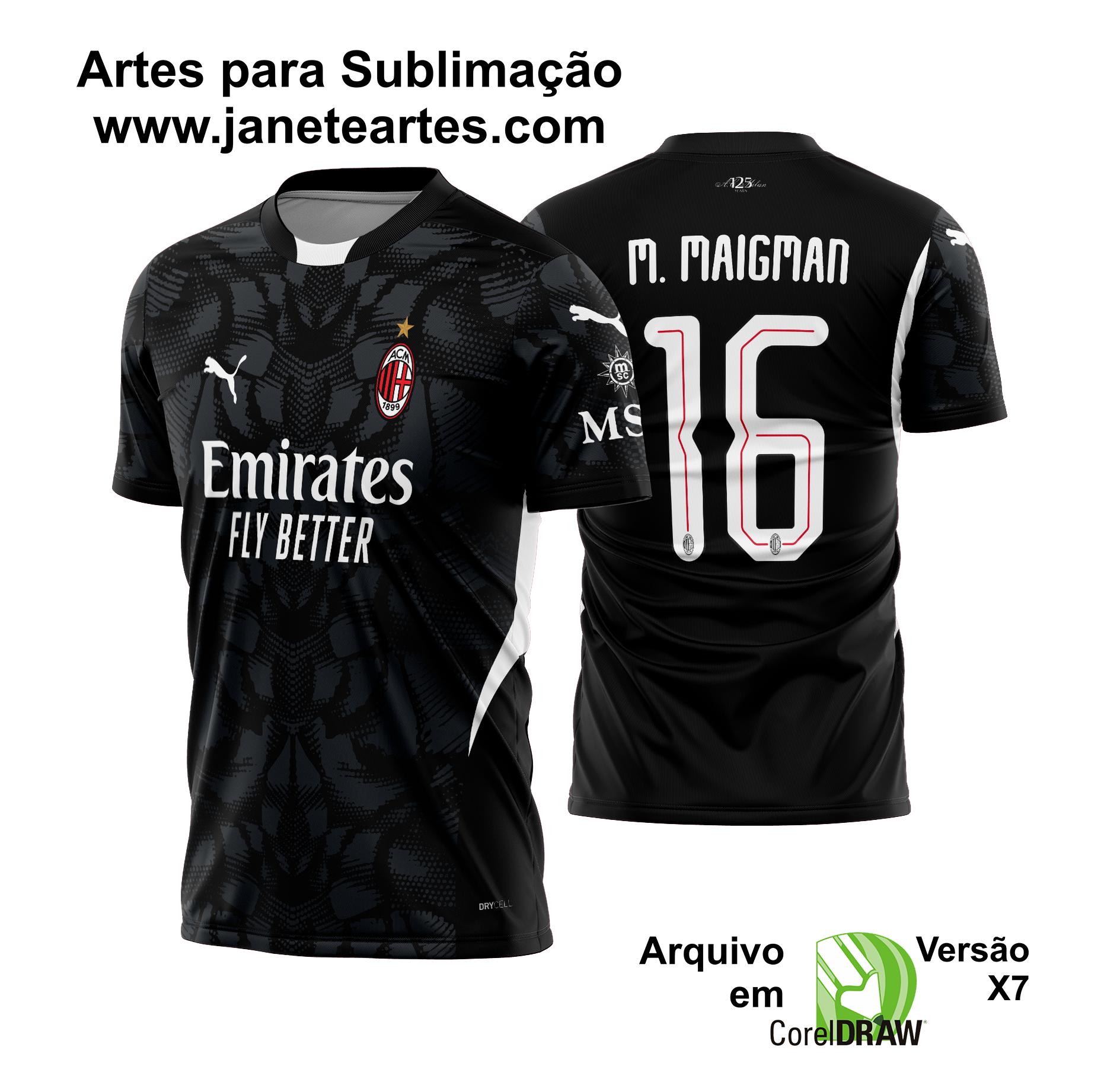 Arte Vetor Camisa AC Milan Goleiro I 2024 - 2025