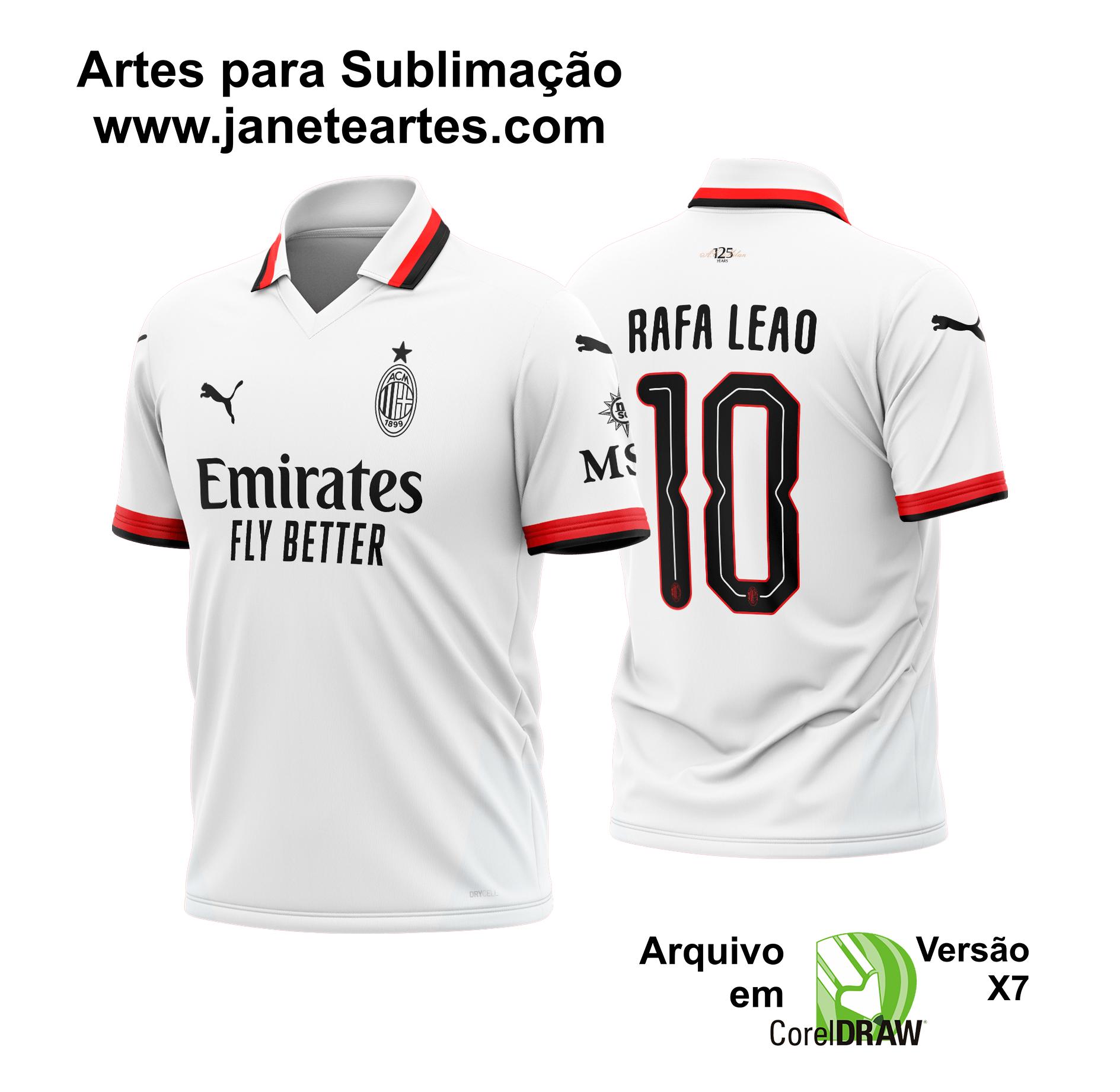 Arte Vetor Camisa AC Milan Reserva 2024 - 2025