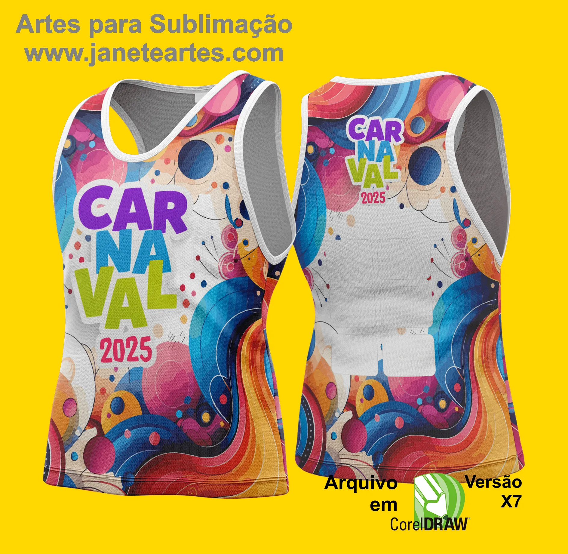 Arte Vetor Camisa Abadá de Carnaval 2025 - Modelo 102