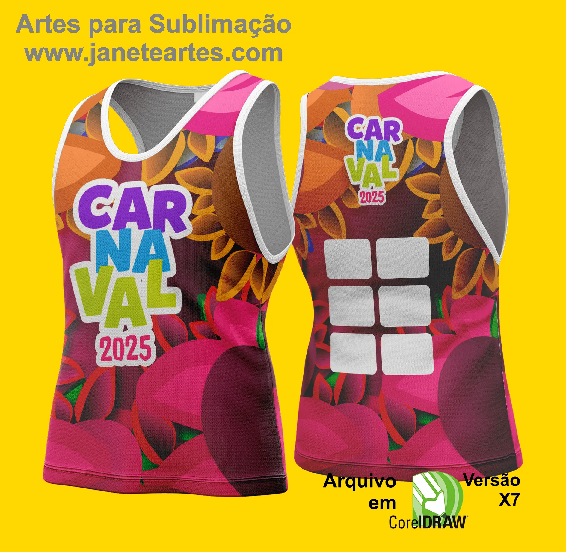 Arte Vetor Camisa Abadá de Carnaval 2025 - Modelo 101