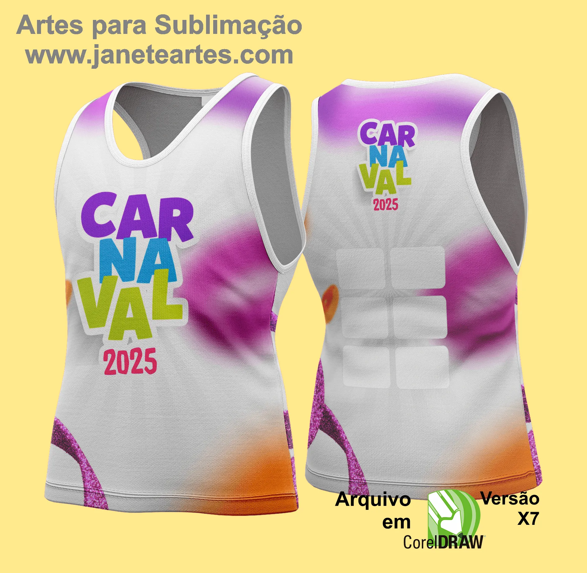 Arte Vetor Camisa Abadá de Carnaval 2025 - Modelo 103