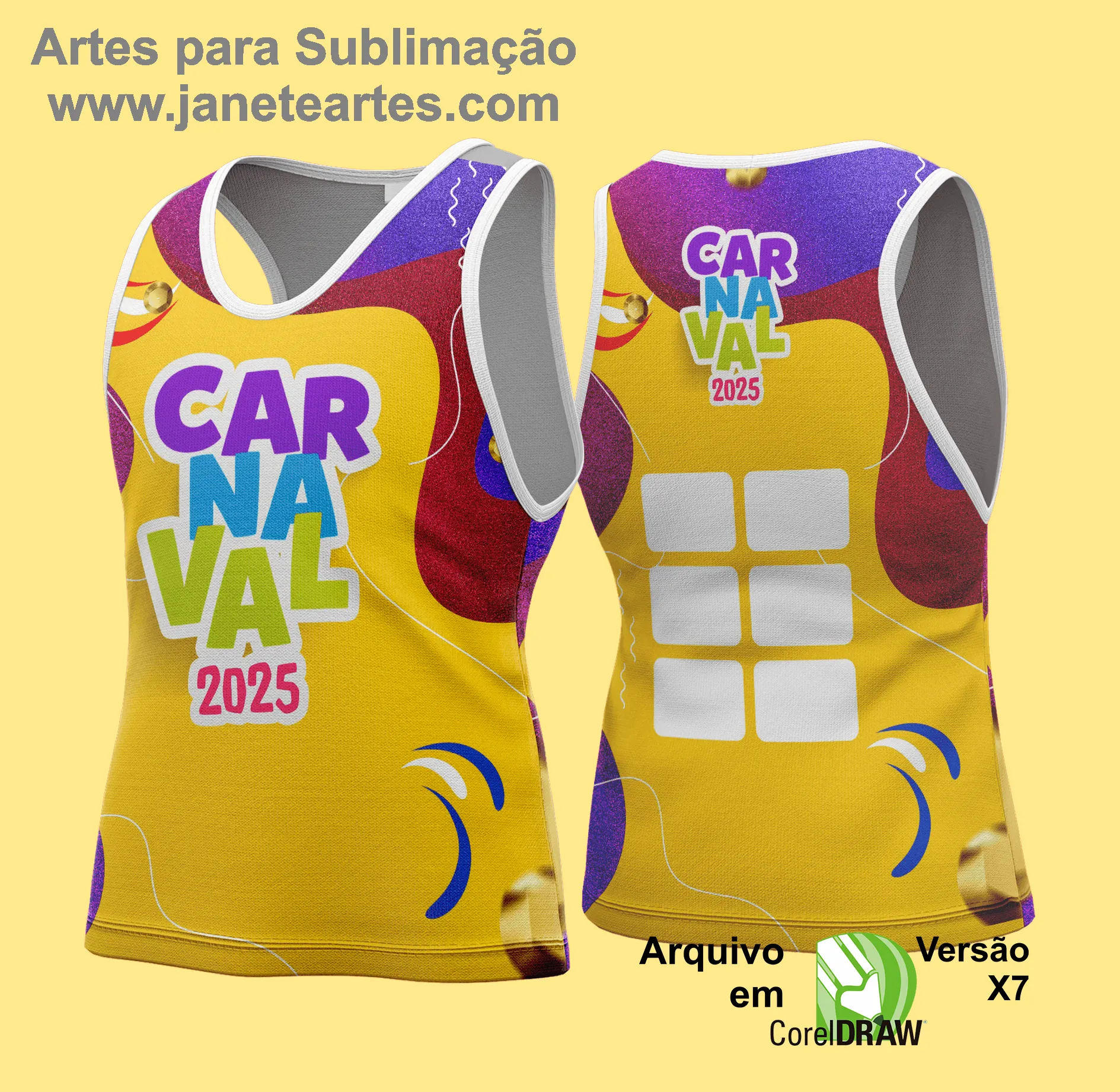 Arte Vetor Camisa Abadá de Carnaval 2025 - Modelo 104