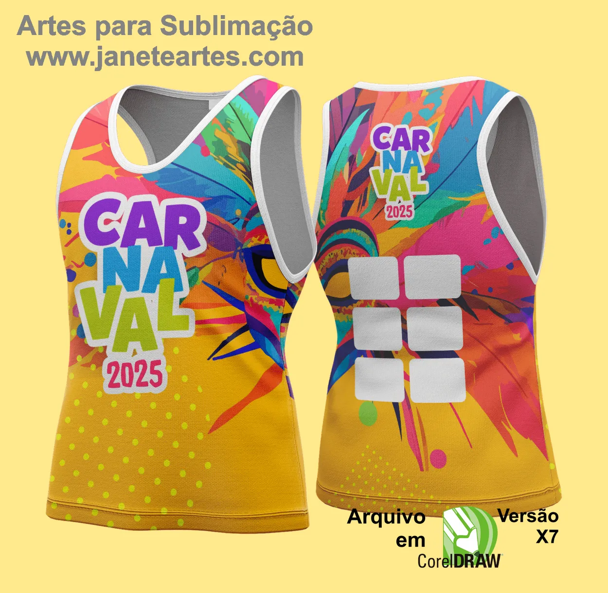 Arte Vetor Camisa Abadá de Carnaval 2025 - Modelo 105