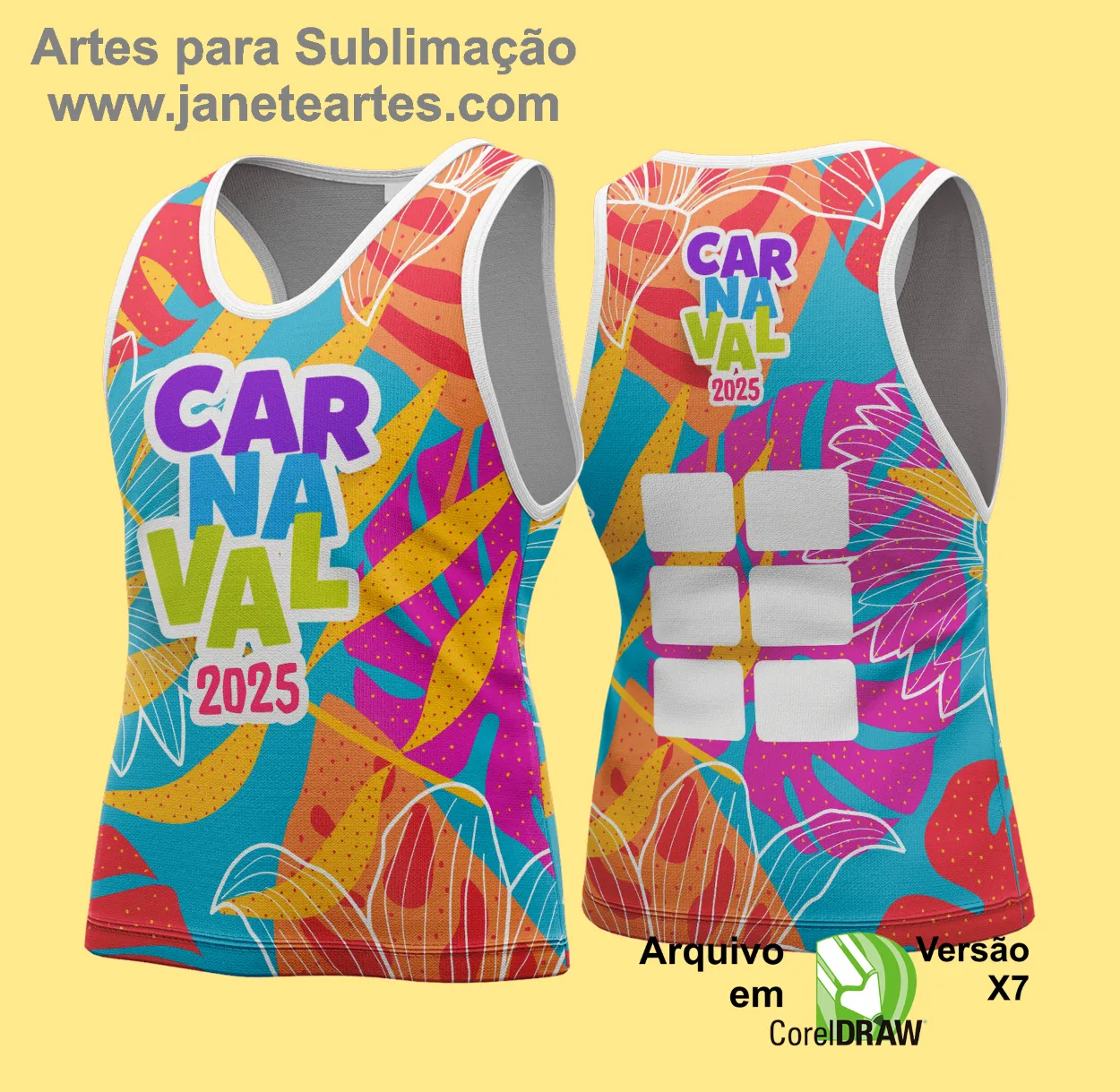 Arte Vetor Camisa Abadá de Carnaval 2025 - Modelo 106