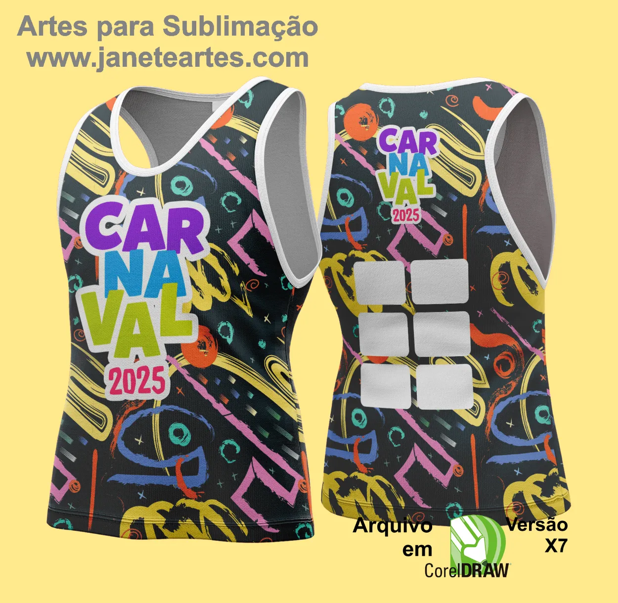 Arte Vetor Camisa Abadá de Carnaval 2025 - Modelo 108