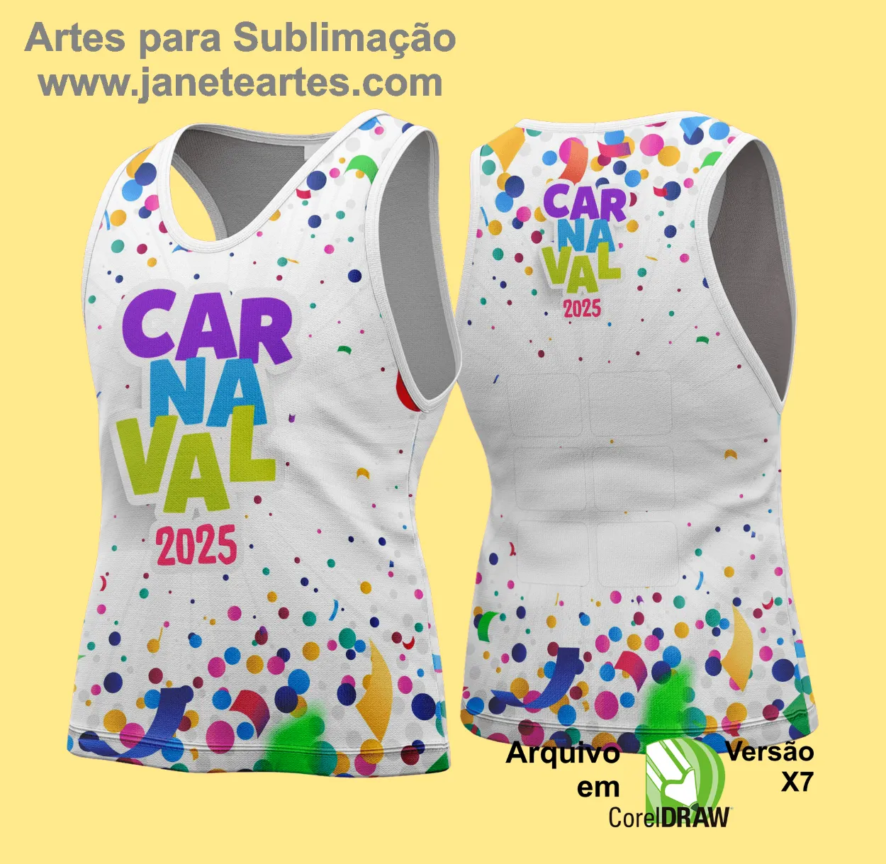 Arte Vetor Camisa Abadá de Carnaval 2025 - Modelo 110