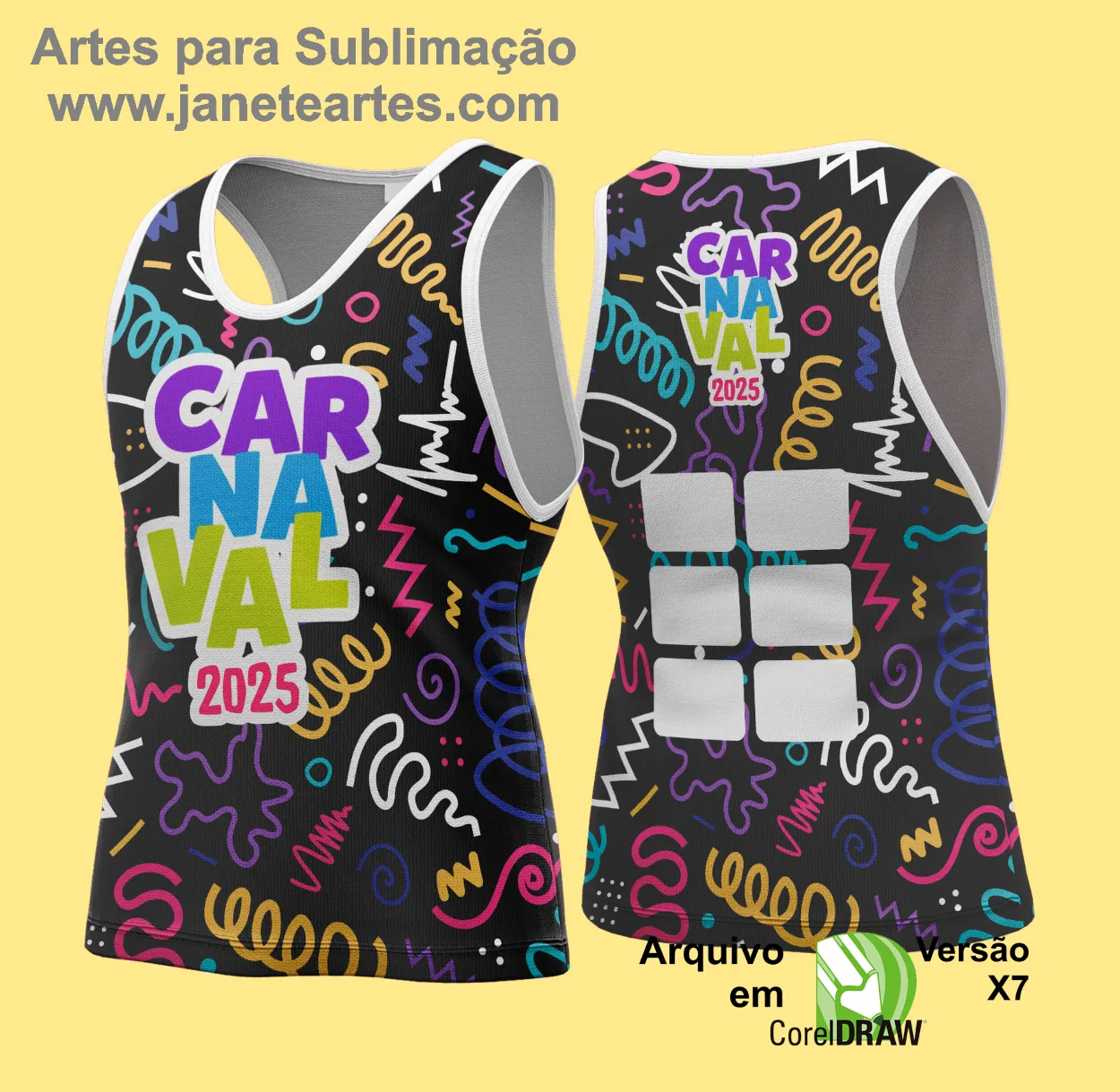 Arte Vetor Camisa Abadá de Carnaval 2025 - Modelo 111