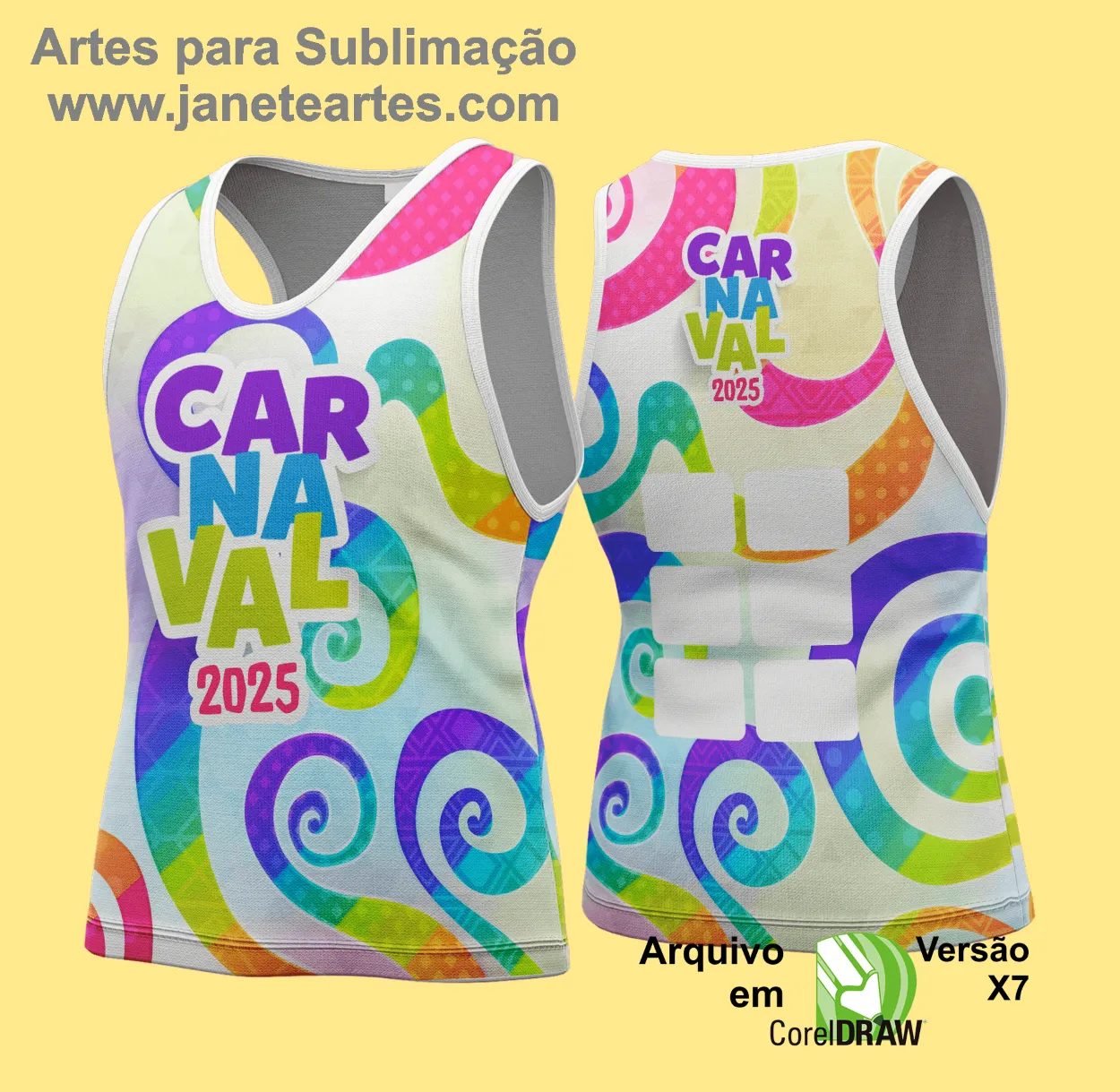 Arte Vetor Camisa Abadá de Carnaval 2025 - Modelo 113