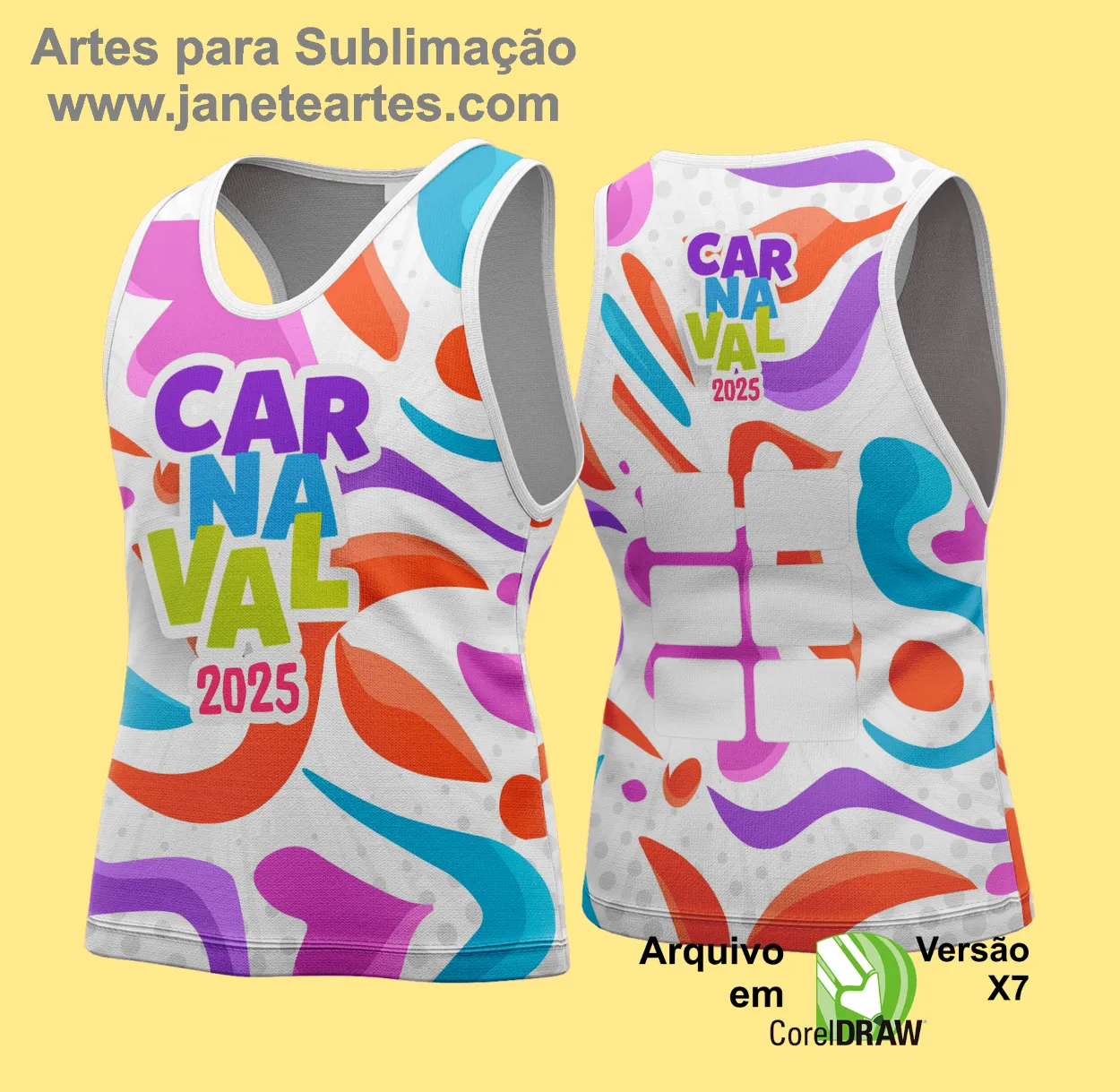 Arte Vetor Camisa Abadá de Carnaval 2025 - Modelo 114