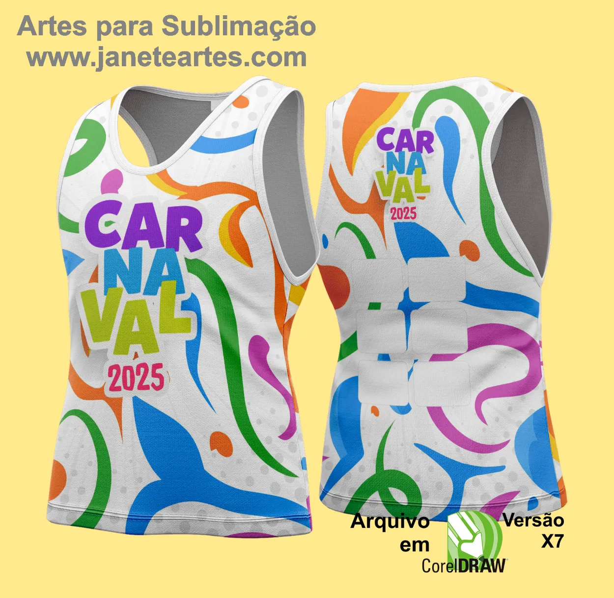 Arte Vetor Camisa Abadá de Carnaval 2025 - Modelo 115