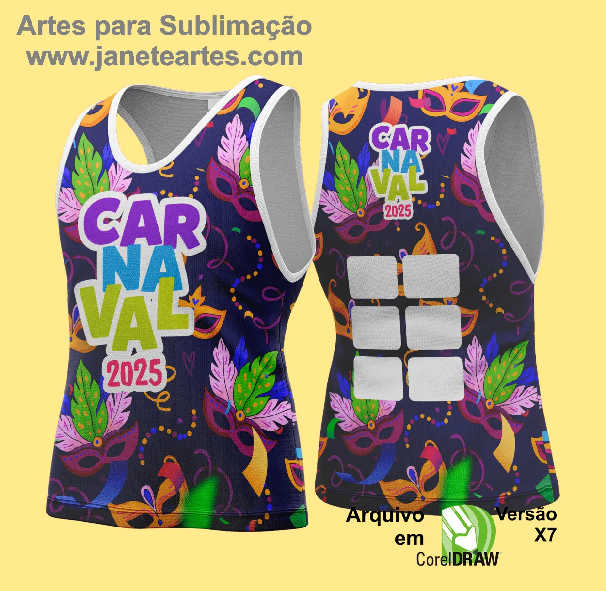 Arte Vetor Camisa Abadá de Carnaval 2025 - Modelo 117