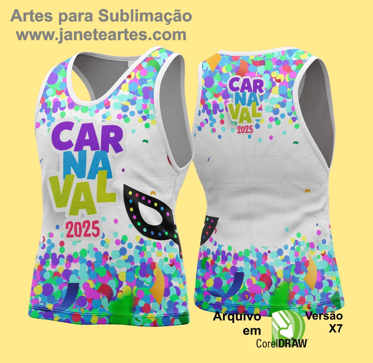 Arte Vetor Camisa Abadá de Carnaval 2025 - Modelo 118