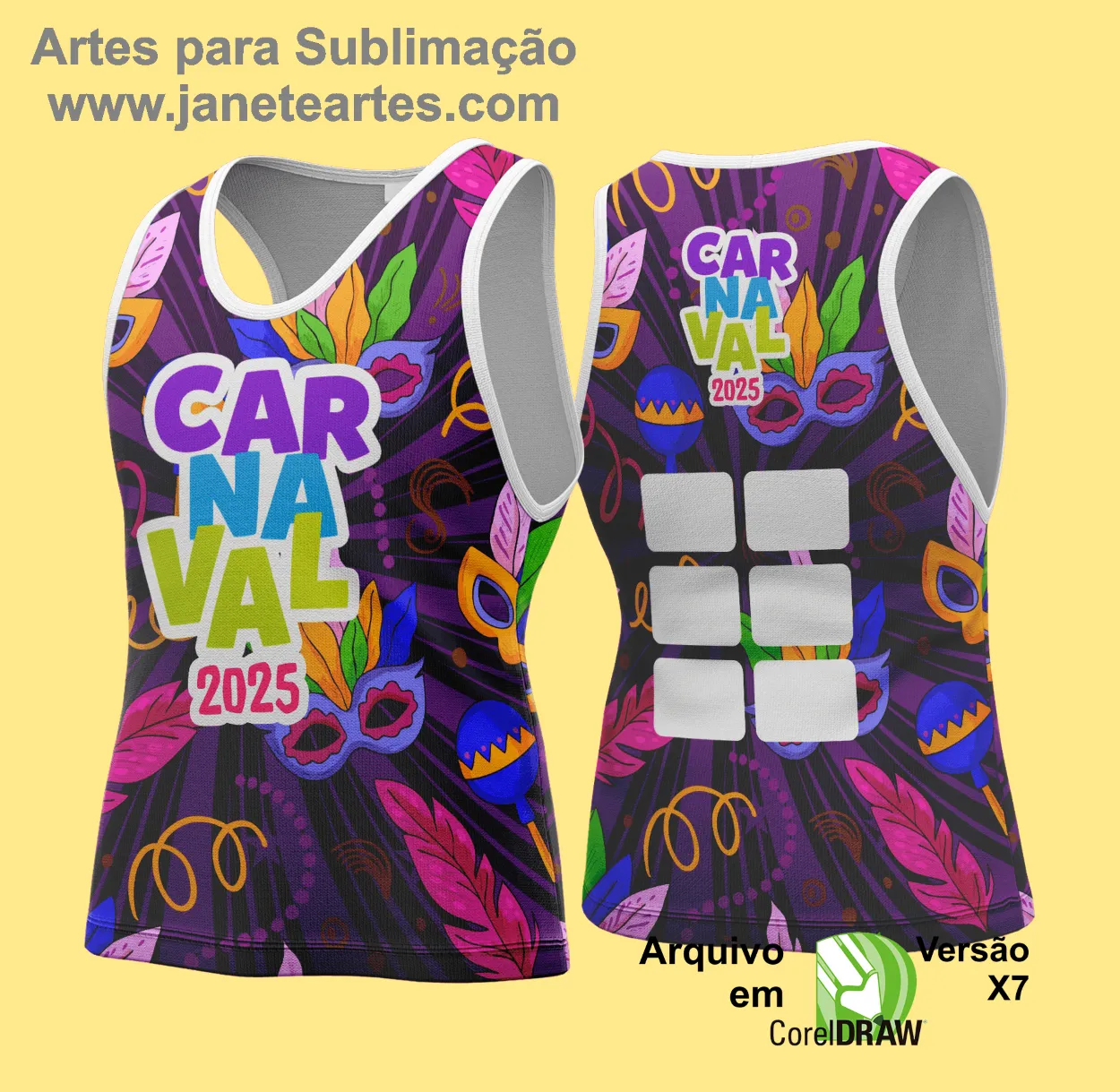 Arte Vetor Camisa Abadá de Carnaval 2025 - Modelo 120