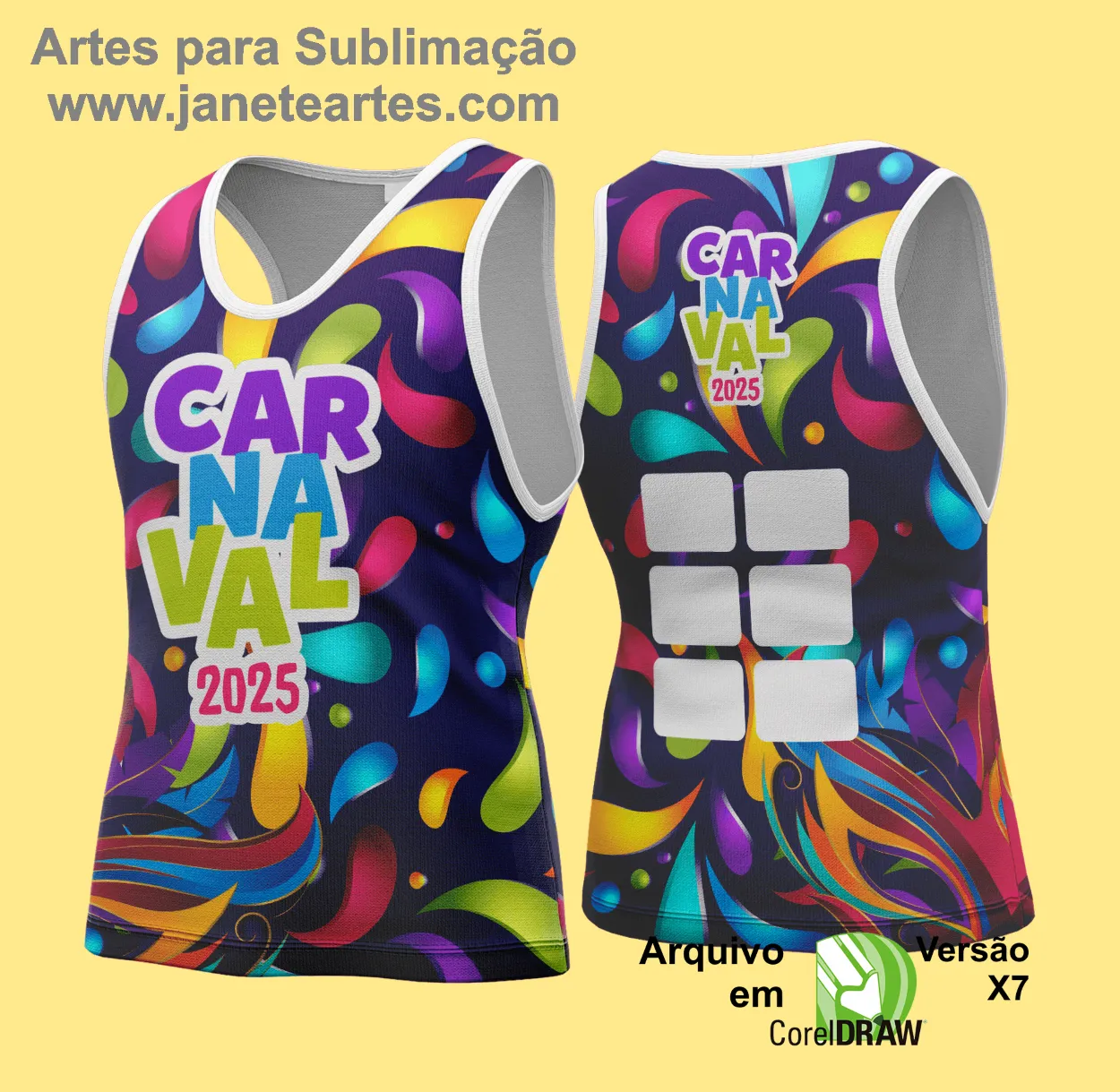 Arte Vetor Camisa Abadá de Carnaval 2025 - Modelo 122