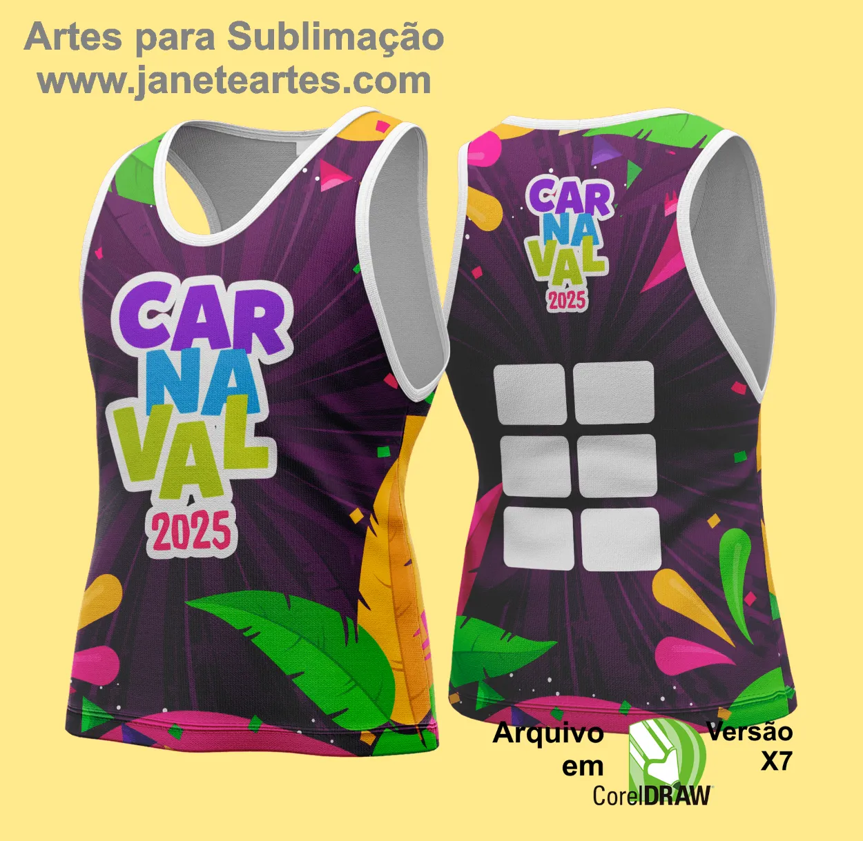 Arte Vetor Camisa Abadá de Carnaval 2025 - Modelo 123