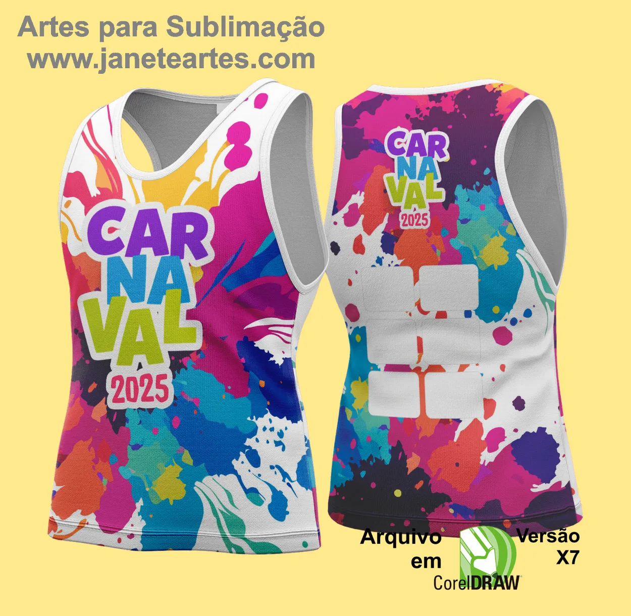 Arte Vetor Camisa Abadá de Carnaval 2025 - Modelo 124