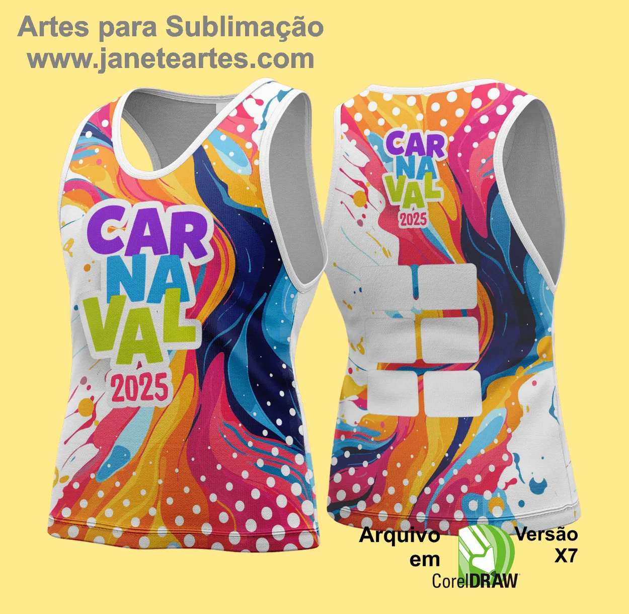 Arte Vetor Camisa Abadá de Carnaval 2025 - Modelo 125