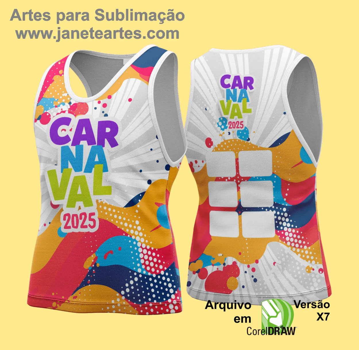 Arte Vetor Camisa Abadá de Carnaval 2025 - Modelo 126