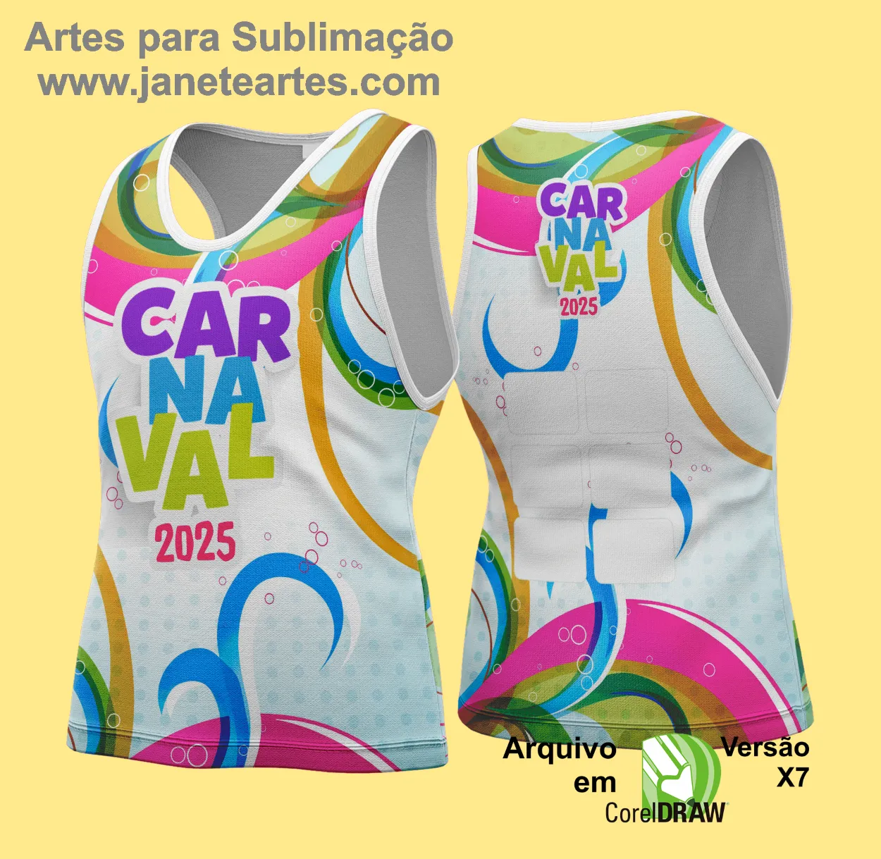 Arte Vetor Camisa Abadá de Carnaval 2025 - Modelo 127