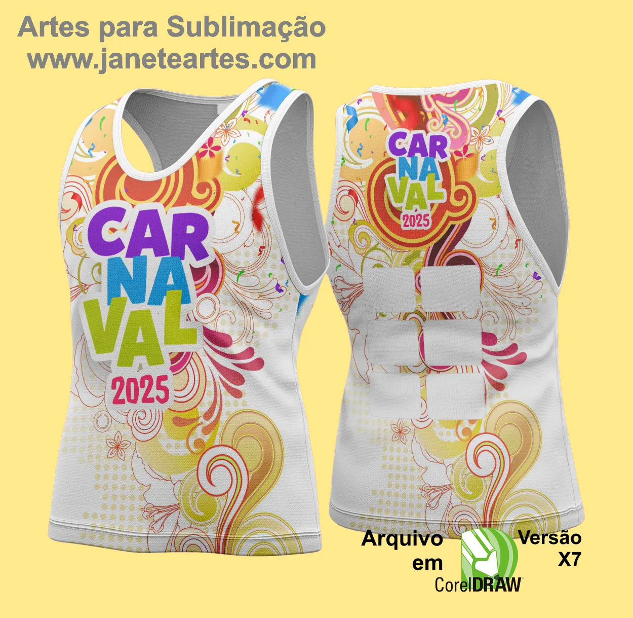 Arte Vetor Camisa Abadá de Carnaval 2025 - Modelo 130