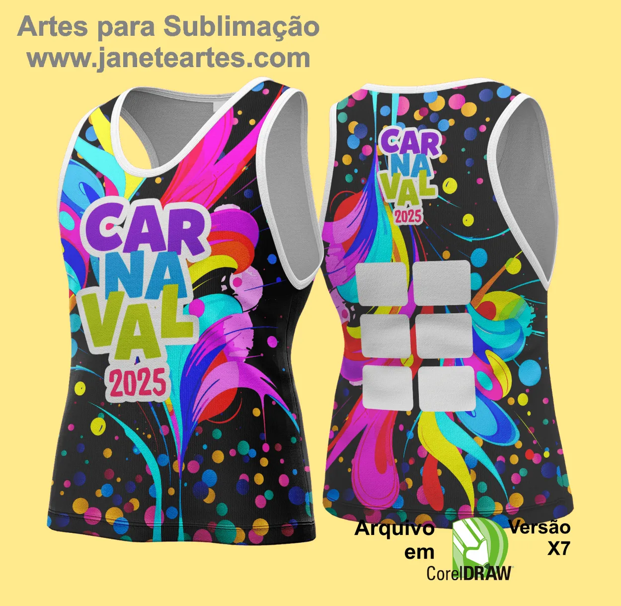 Arte Vetor Camisa Abadá de Carnaval 2025 - Modelo 131