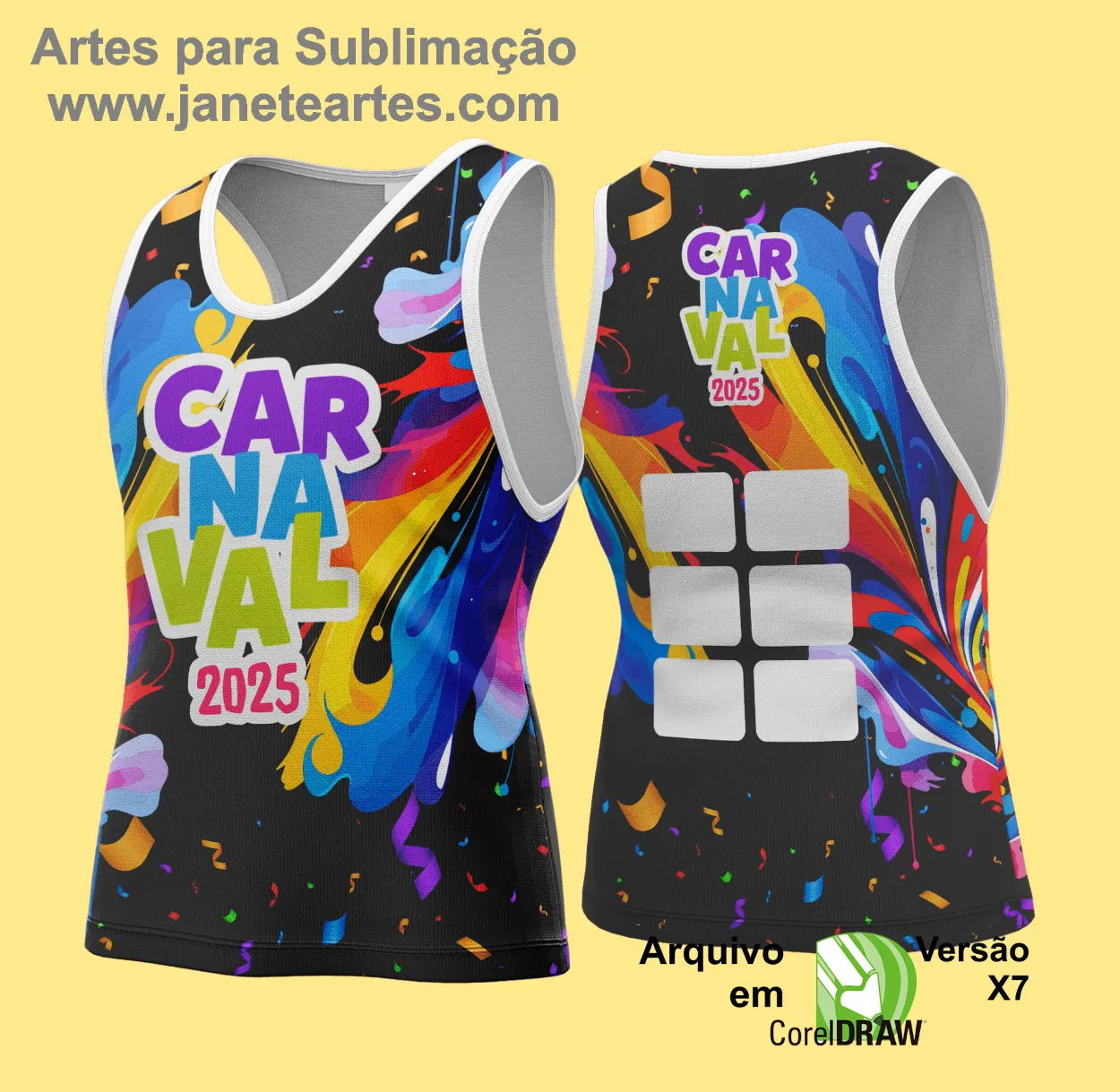 Arte Vetor Camisa Abadá de Carnaval 2025 - Modelo 132