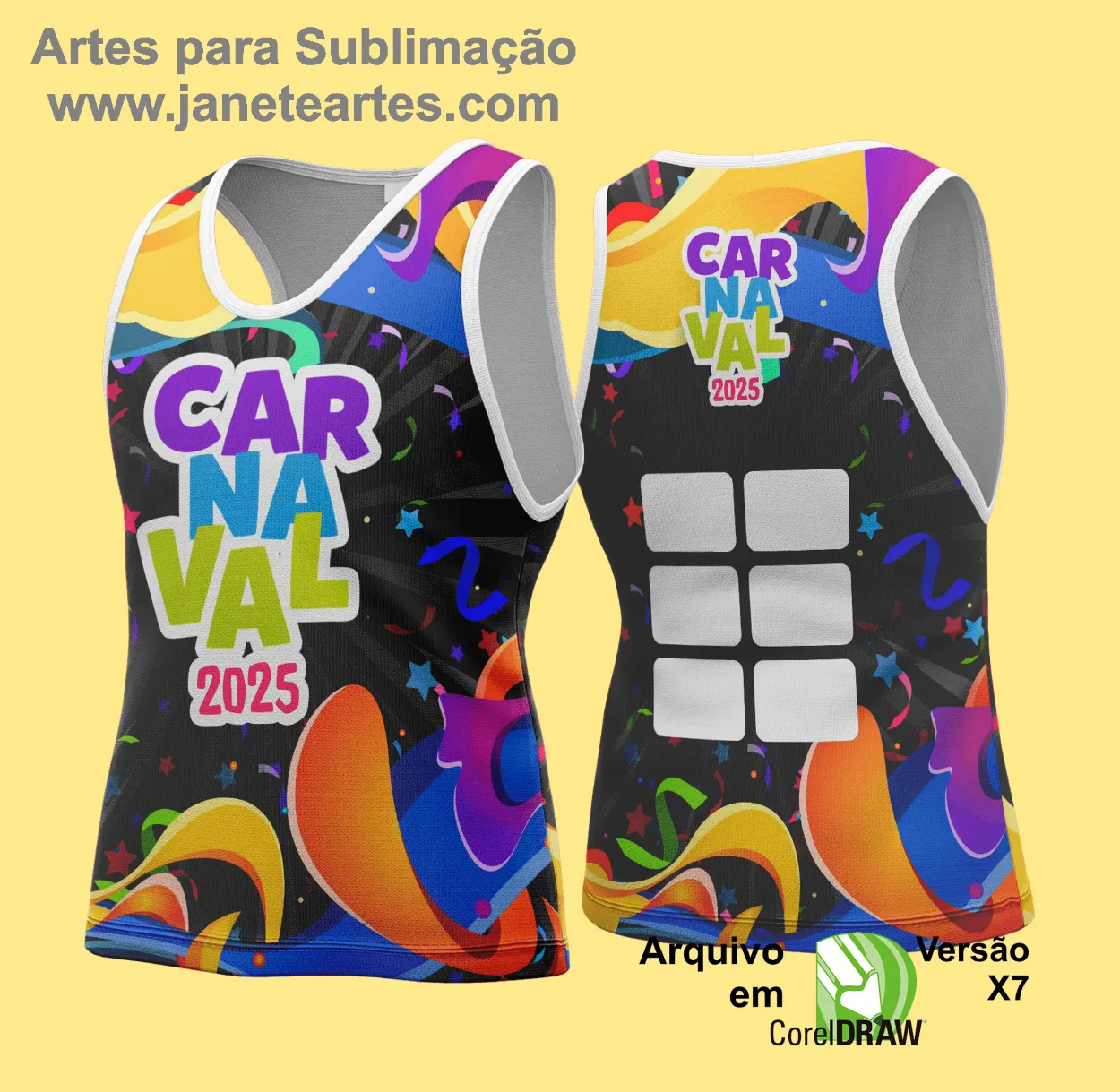 Arte Vetor Camisa Abadá de Carnaval 2025 - Modelo 133