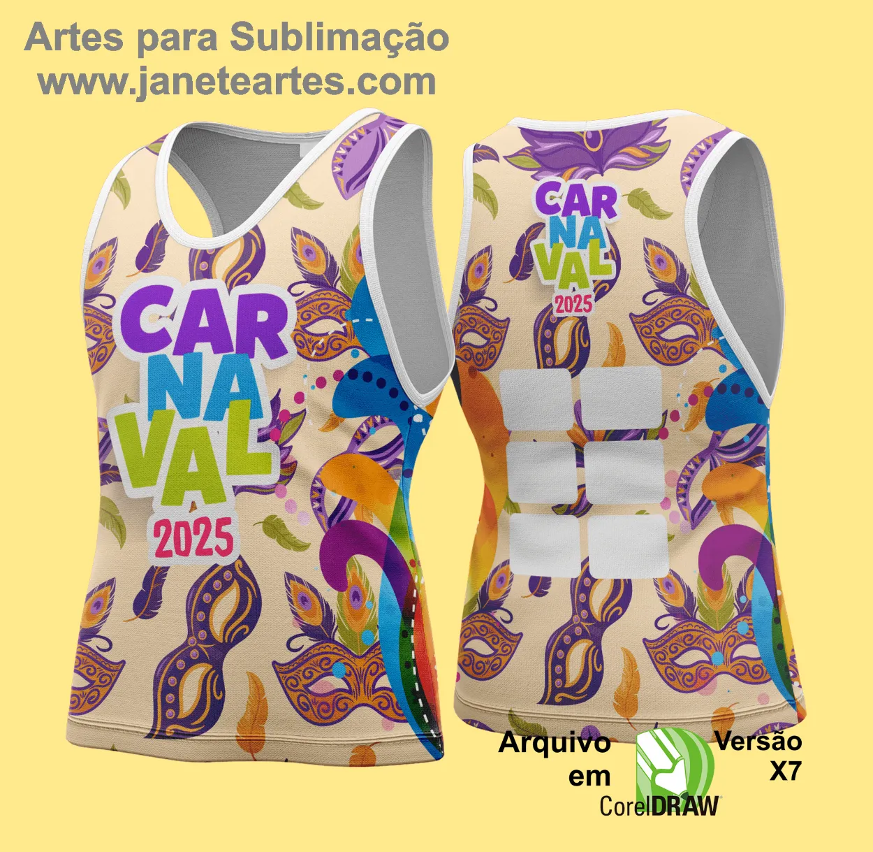 Arte Vetor Camisa Abadá de Carnaval 2025 - Modelo 134