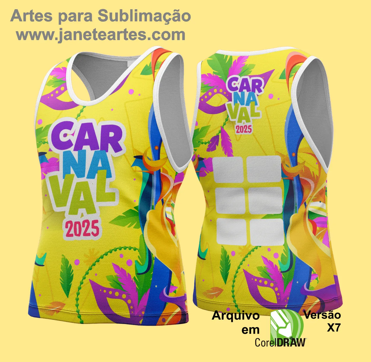 Arte Vetor Camisa Abadá de Carnaval 2025 - Modelo 135