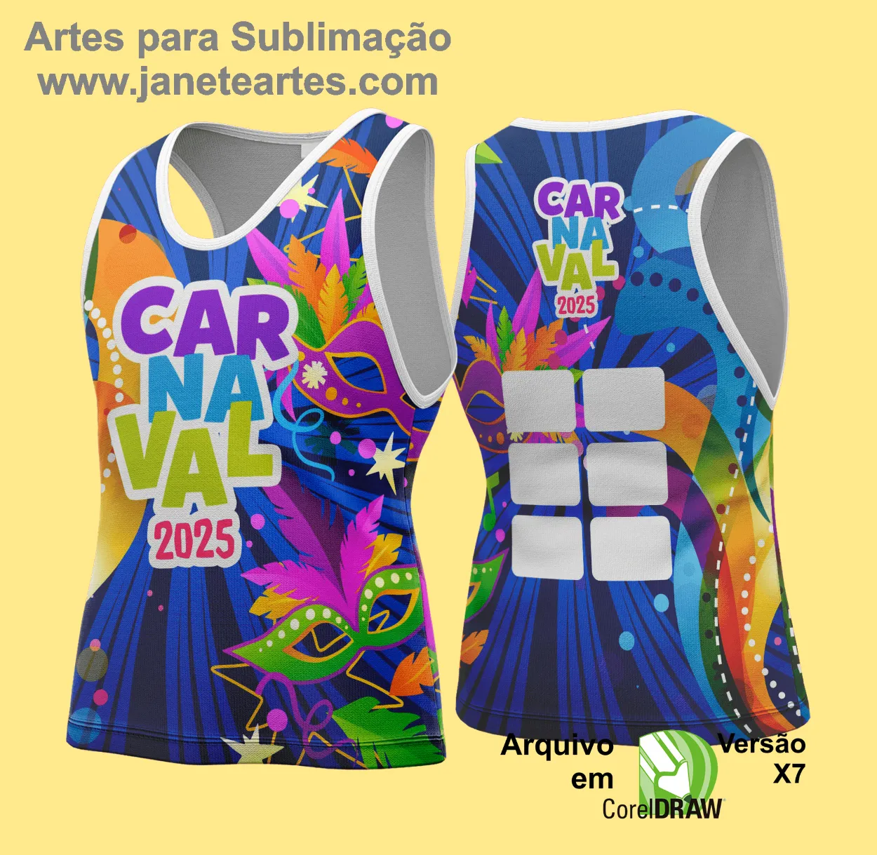 Arte Vetor Camisa Abadá de Carnaval 2025 - Modelo 136