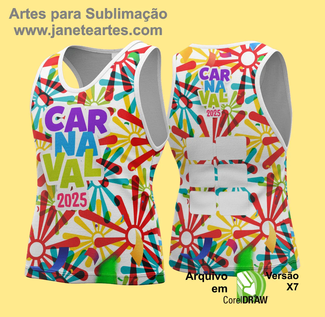 Arte Vetor Camisa Abadá de Carnaval 2025 - Modelo 137