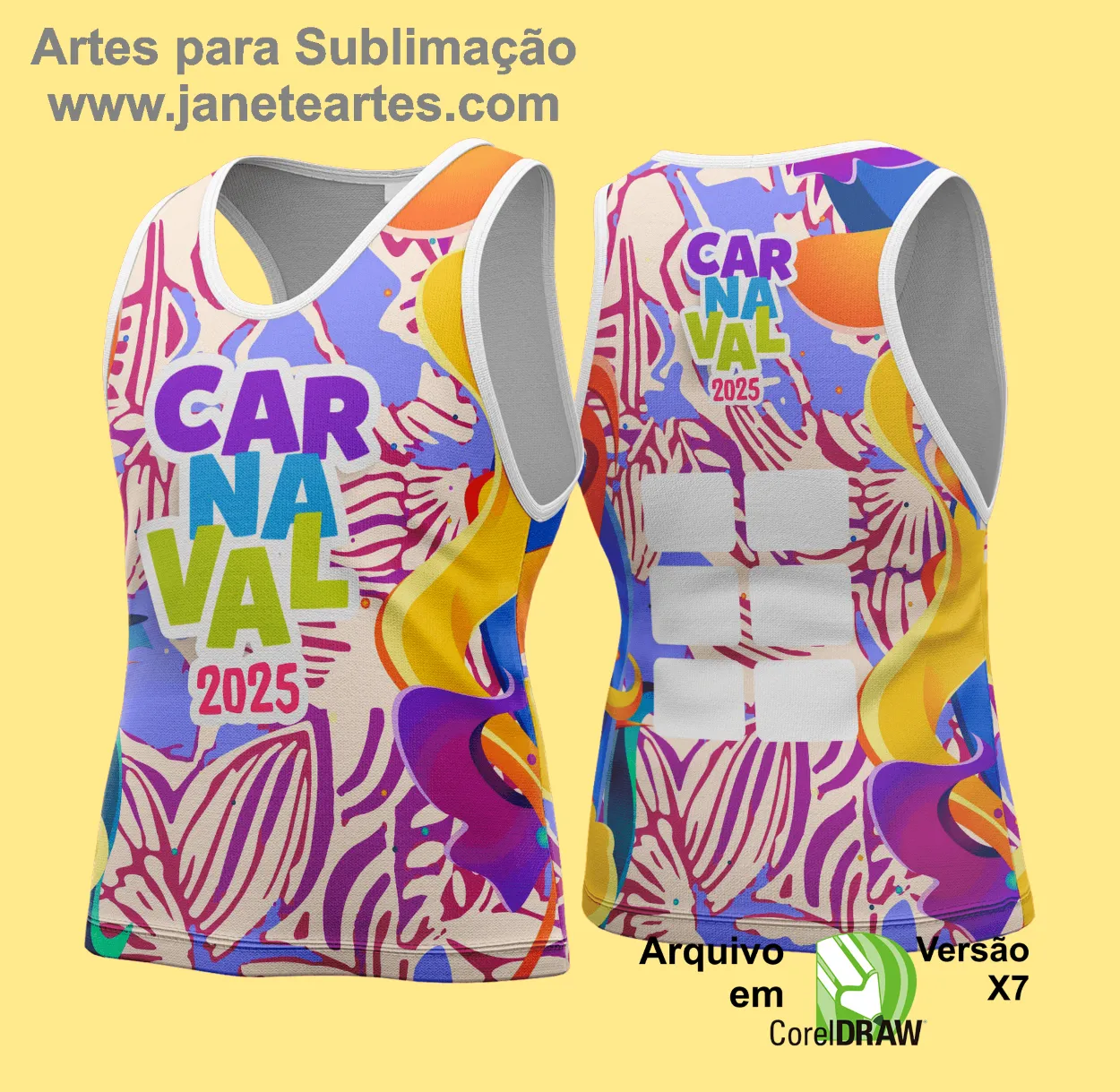 Arte Vetor Camisa Abadá de Carnaval 2025 - Modelo 138