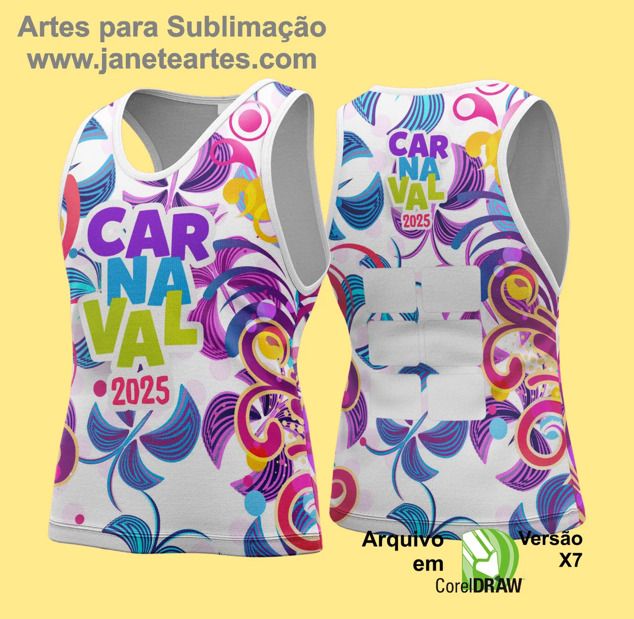 Arte Vetor Camisa Abadá de Carnaval 2025 - Modelo 139