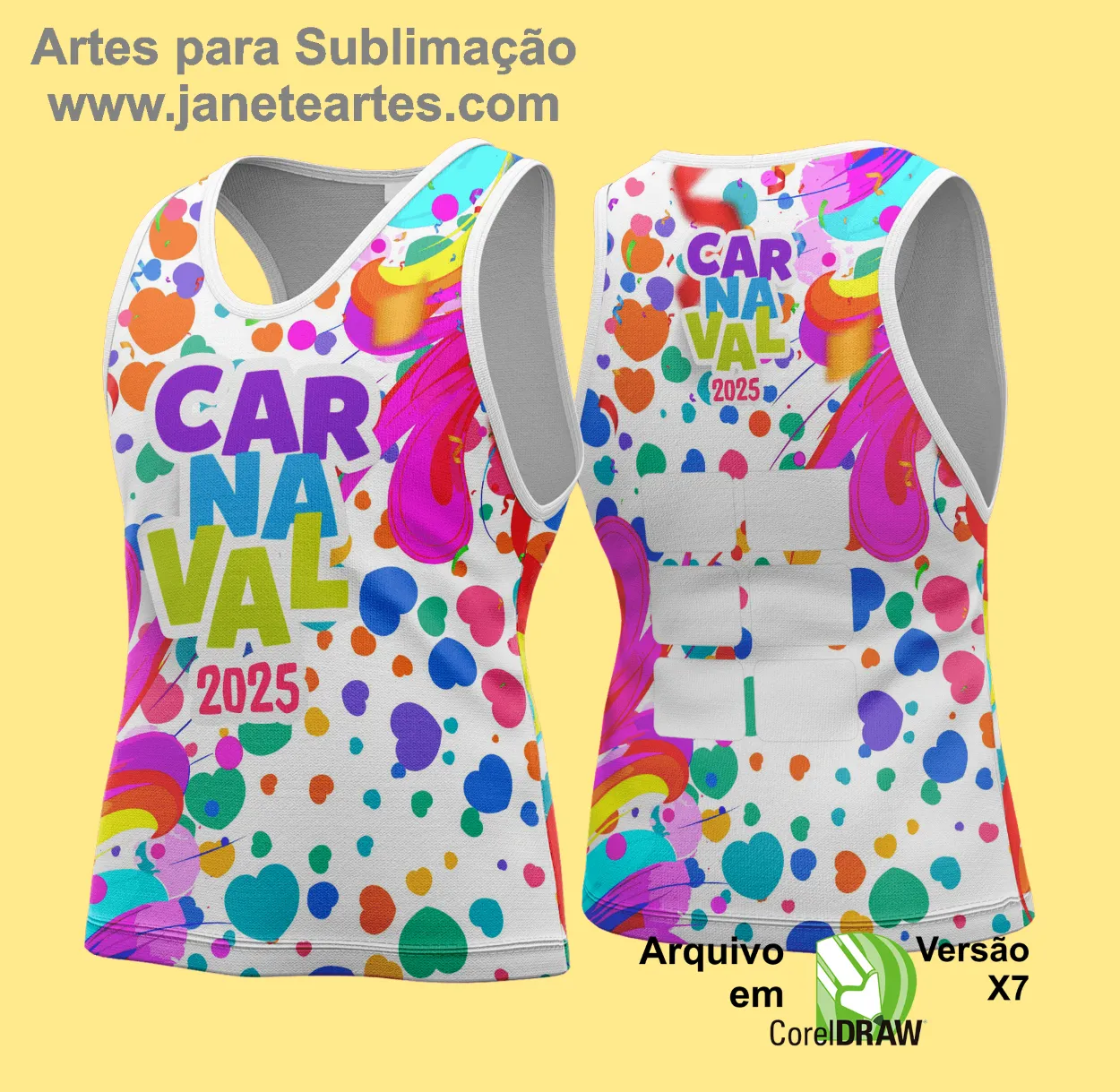 Arte Vetor Camisa Abadá de Carnaval 2025 - Modelo 140