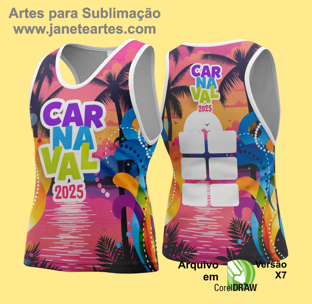 Arte Vetor Camisa Abadá de Carnaval 2025 - Modelo 141