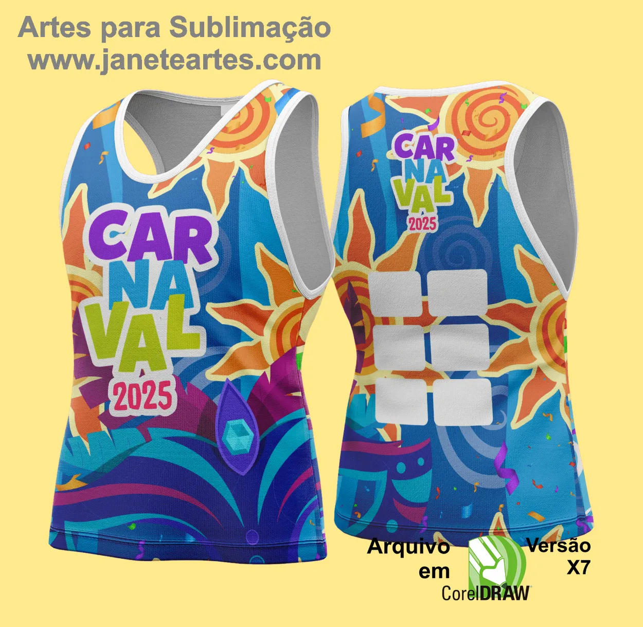 Arte Vetor Camisa Abadá de Carnaval 2025 - Modelo 143