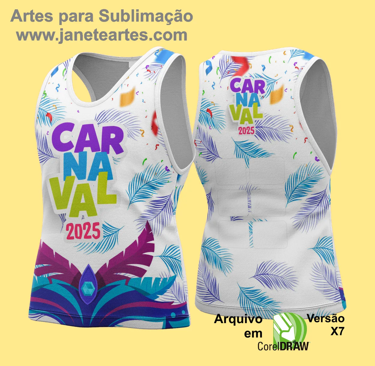 Arte Vetor Camisa Abadá de Carnaval 2025 - Modelo 144