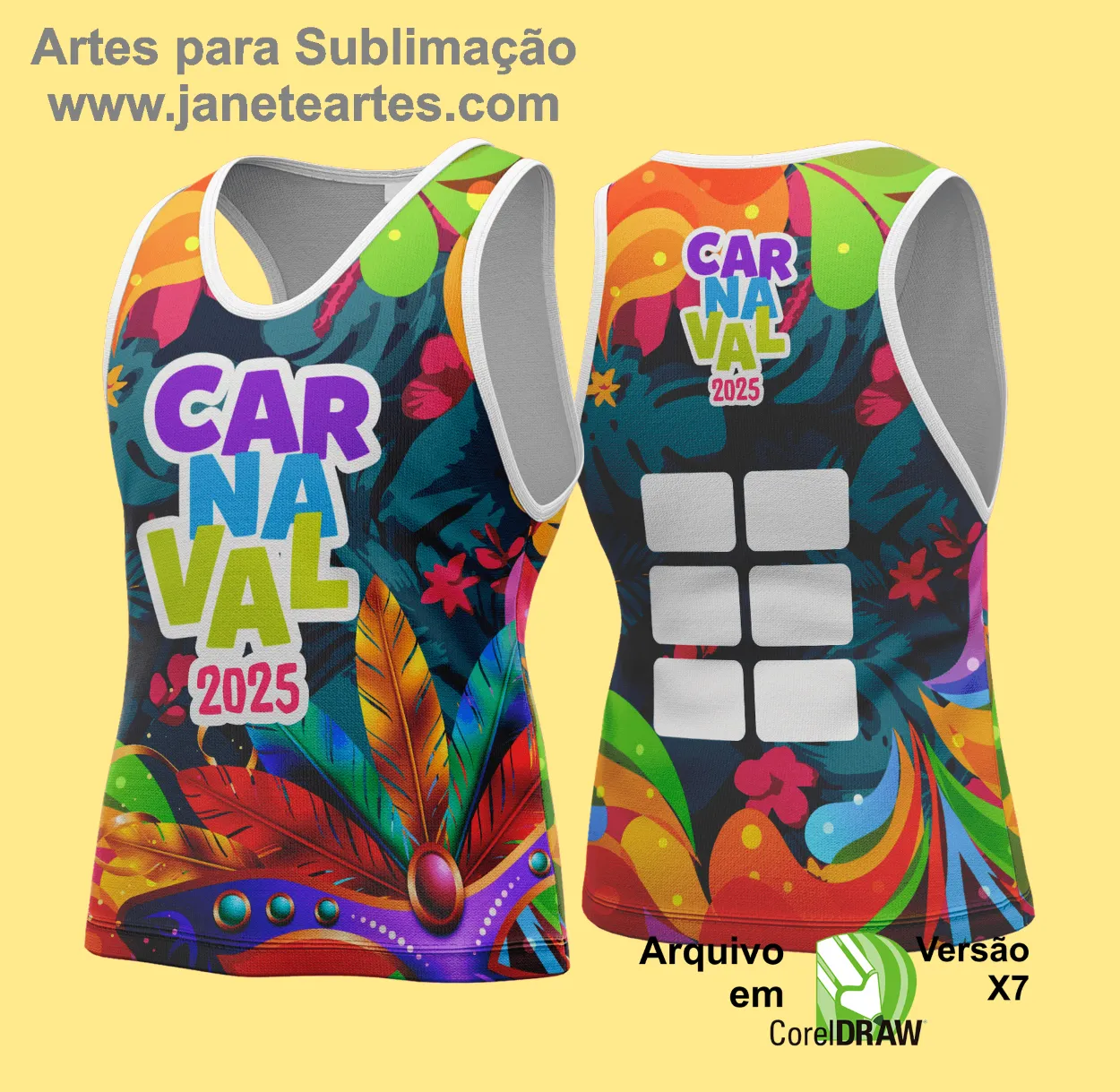 Arte Vetor Camisa Abadá de Carnaval 2025 - Modelo 145