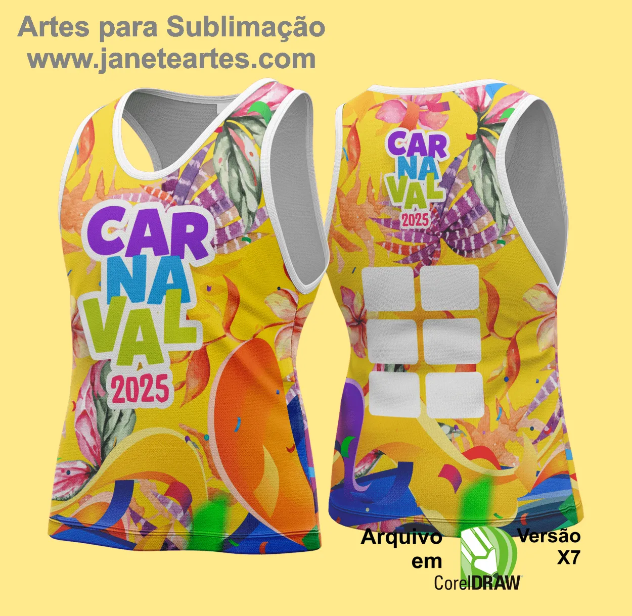 Arte Vetor Camisa Abadá de Carnaval 2025 - Modelo 146