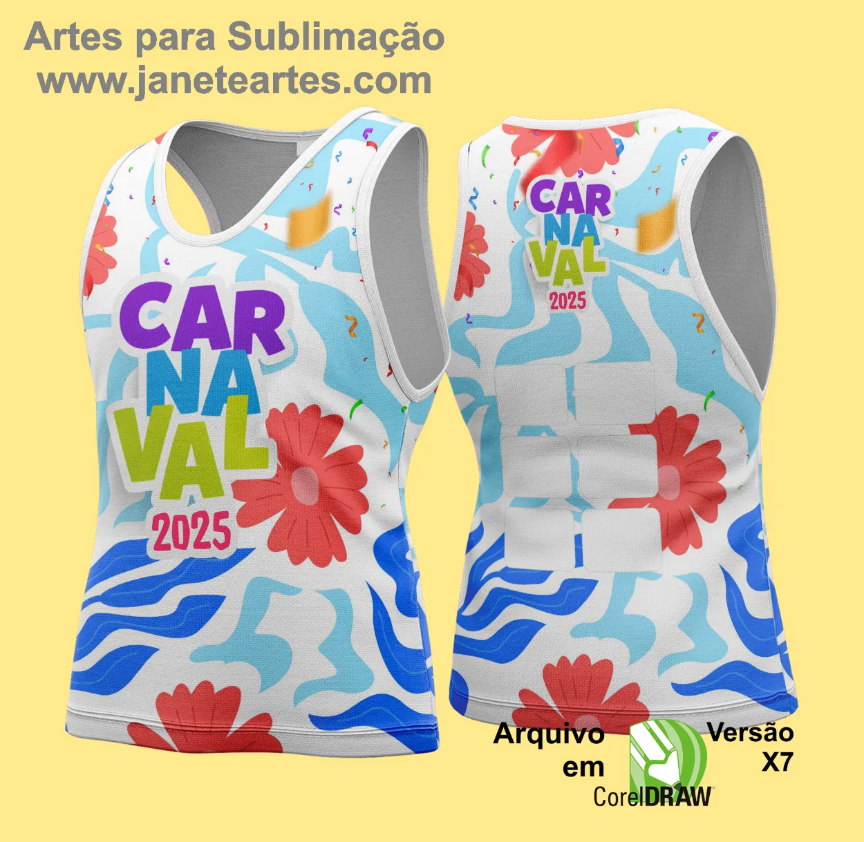 Arte Vetor Camisa Abadá de Carnaval 2025 - Modelo 147