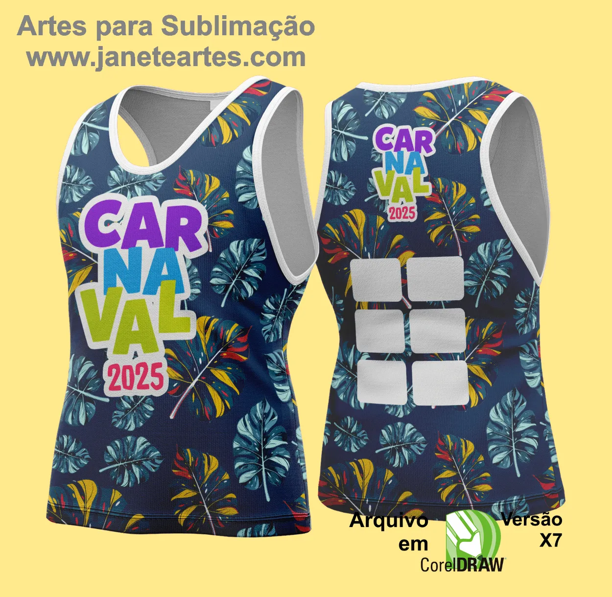 Arte Vetor Camisa Abadá de Carnaval 2025 - Modelo 148