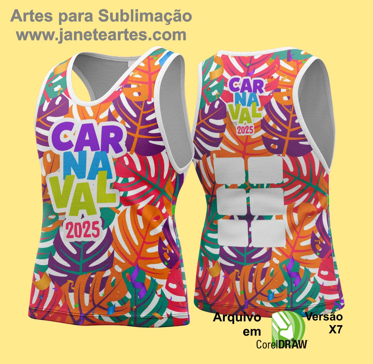 Arte Vetor Camisa Abadá de Carnaval 2025 - Modelo 149