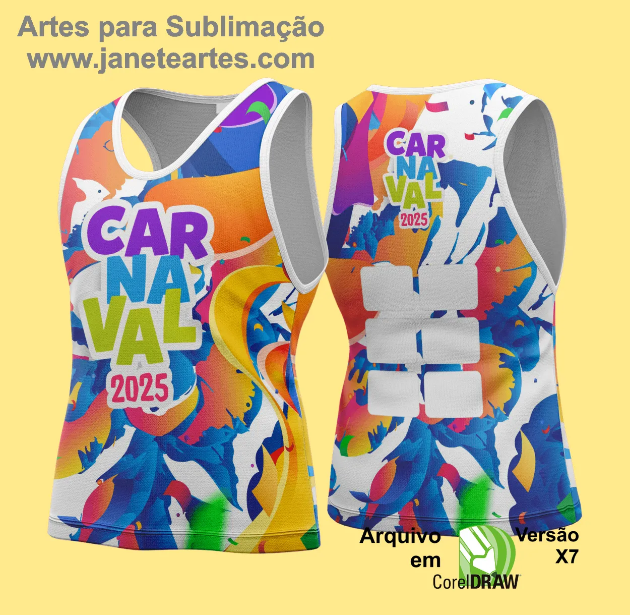 Arte Vetor Camisa Abadá de Carnaval 2025 - Modelo 150