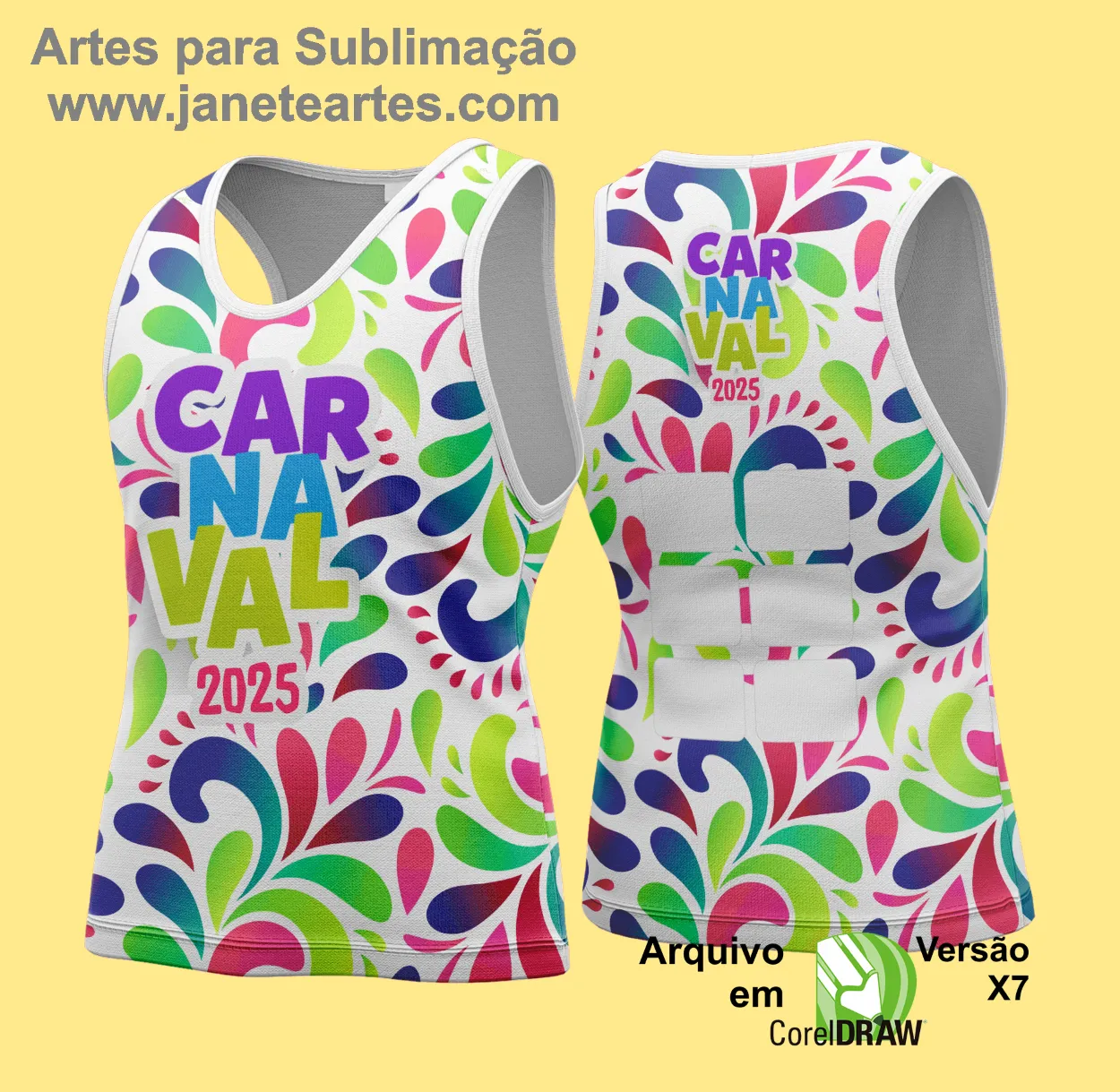 Arte Vetor Camisa Abadá de Carnaval 2025 - Modelo 151