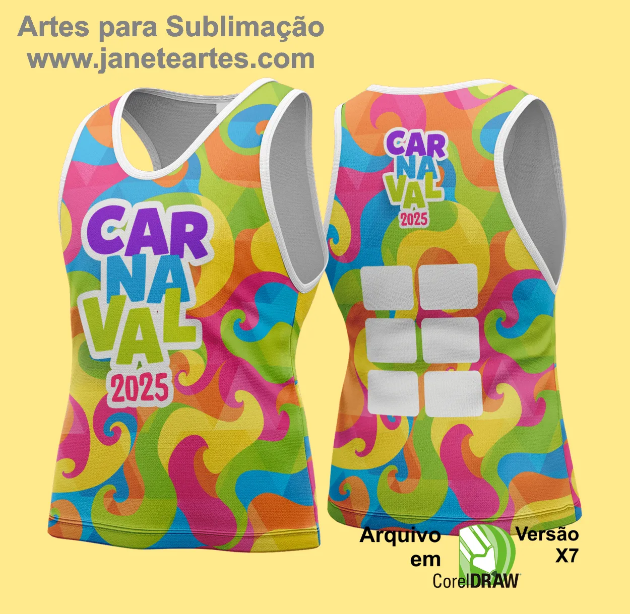 Arte Vetor Camisa Abadá de Carnaval 2025 - Modelo 152