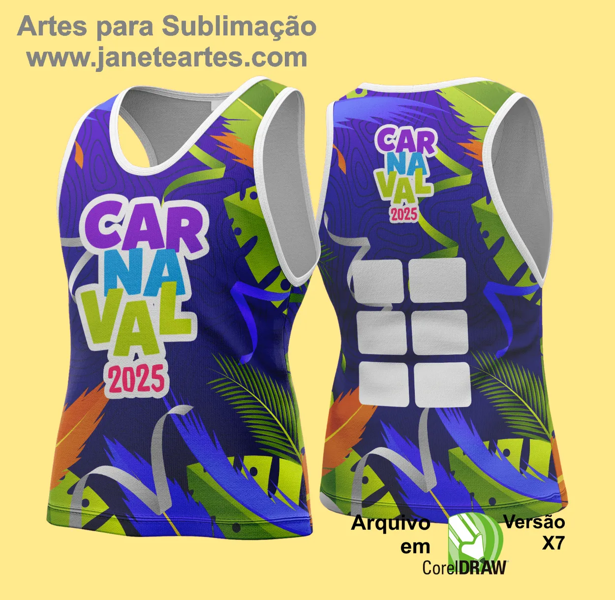 Arte Vetor Camisa Abadá de Carnaval 2025 - Modelo 153