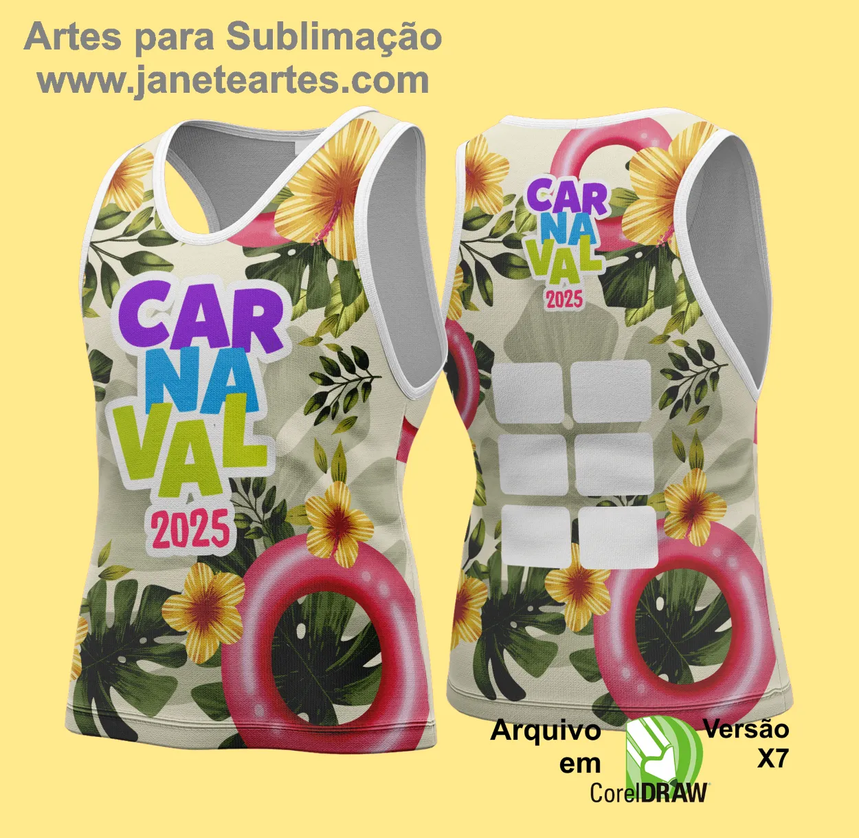 Arte Vetor Camisa Abadá de Carnaval 2025 - Modelo 154