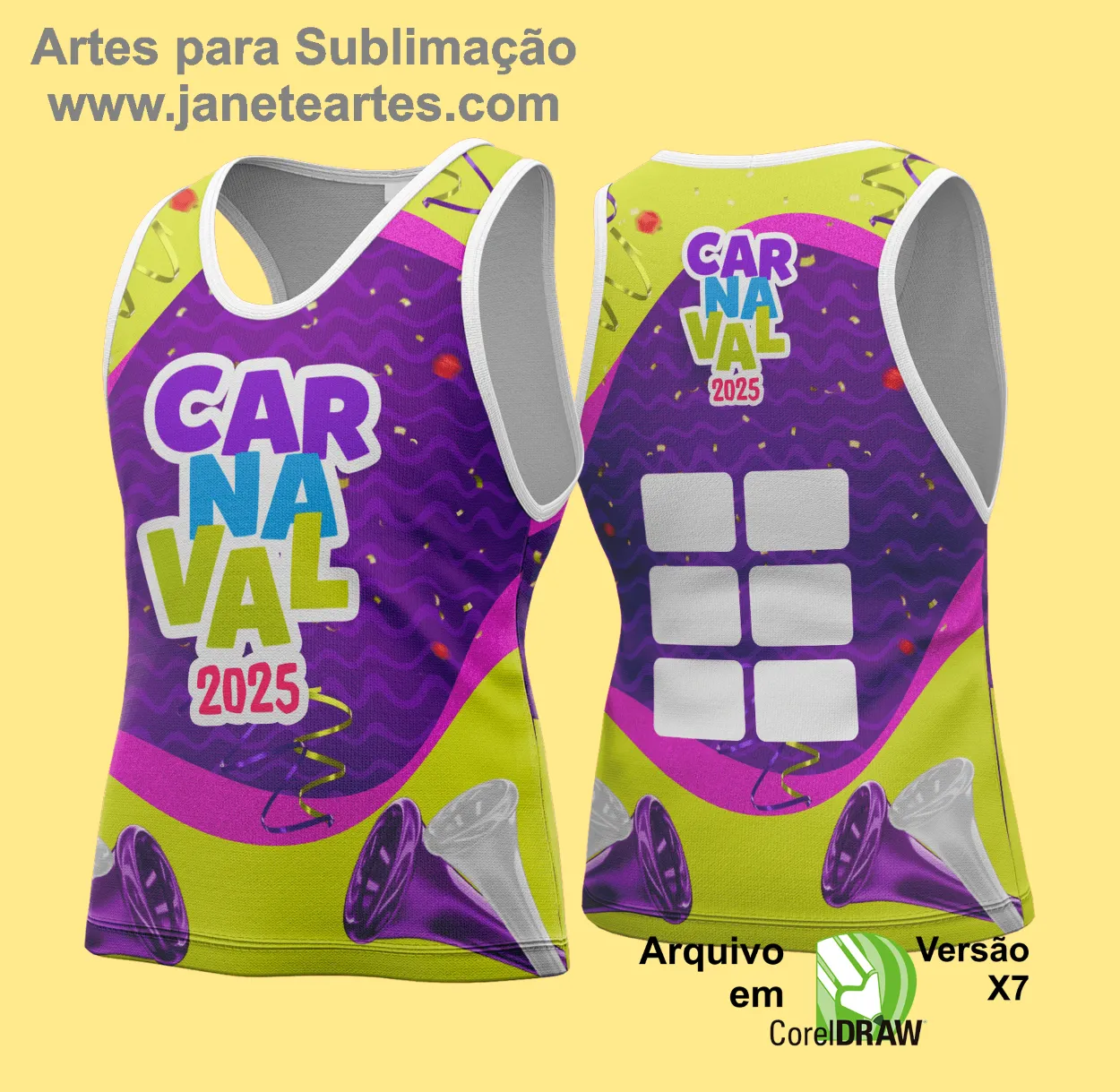 Arte Vetor Camisa Abadá de Carnaval 2025 - Modelo 158